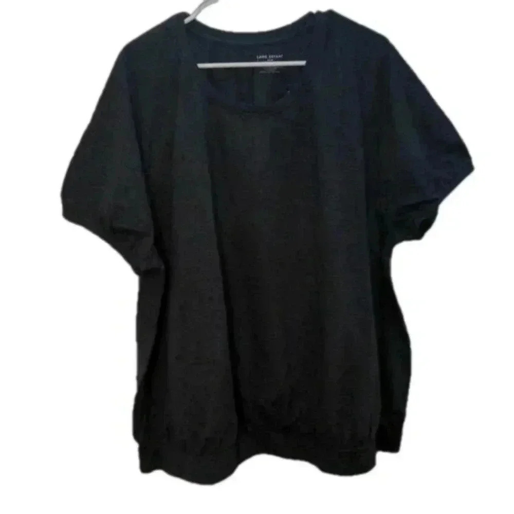 Lane Bryant Gray Crew Neck Banded Bottom Tshirt